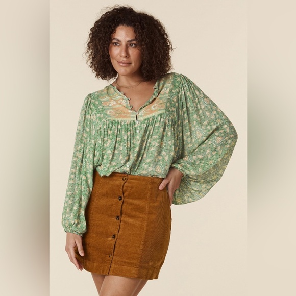 NEW! Spell & the Gypsy Collective Emerald Madame Peacock Boho Blouse - Picture 4 of 17